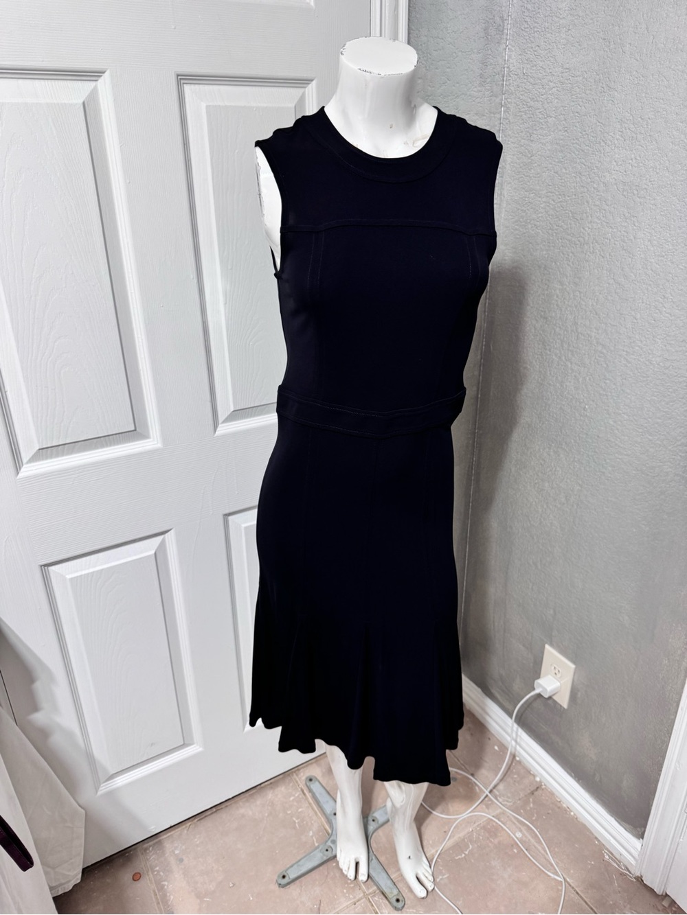 TORY BURCH Classic Black Sleeveless Fit-and-Flare Dress